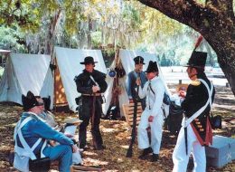 historical military re-enactment at fort christmas during an original orlando tours visit to historic christmas florida