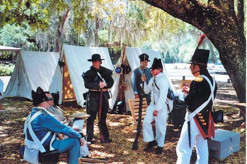 historical military re-enactment at fort christmas during an original orlando tours visit to historic christmas florida