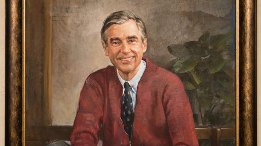 Fred Rogers portrait at rollins college in historic old world winter park seen during original orlando tours