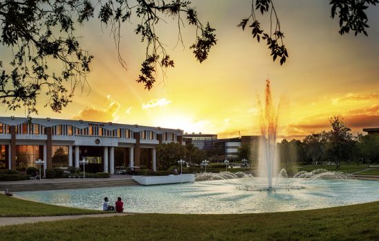 a visit to the campus fountain during an original orlando tours visit to UCF prior to the airboat ride