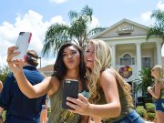 taking a selfie during an original orlando tours visit to UCF prior to the airboat ride